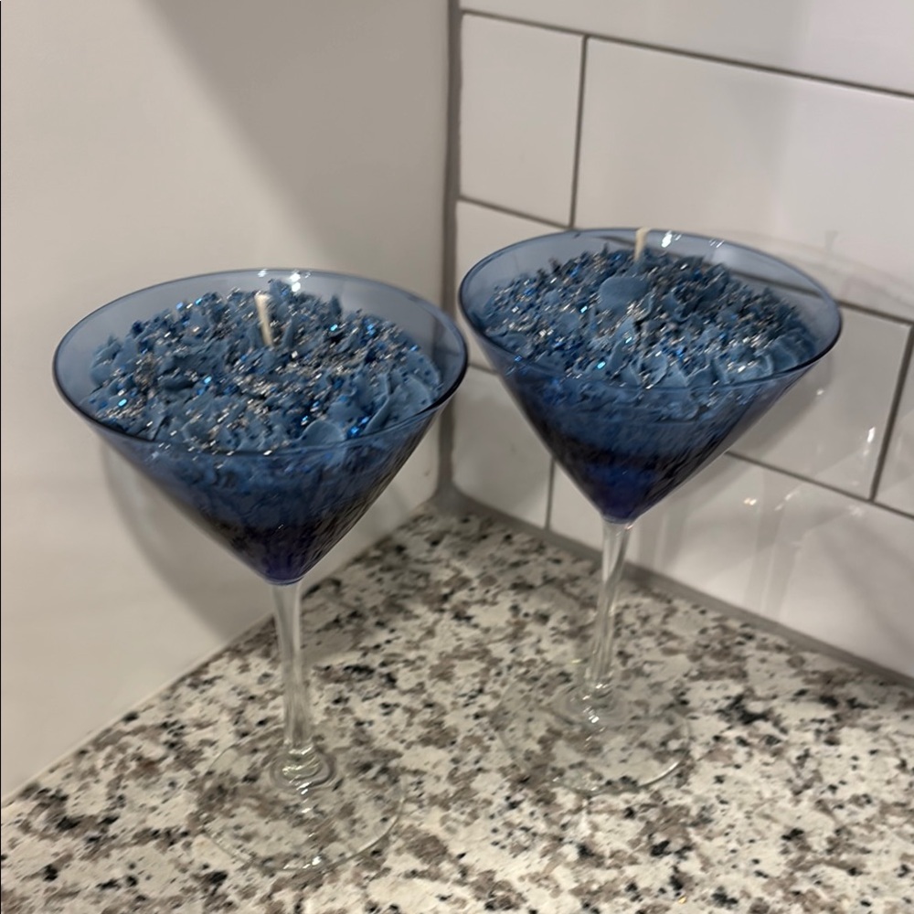 Blue Decorative Candle Holders
